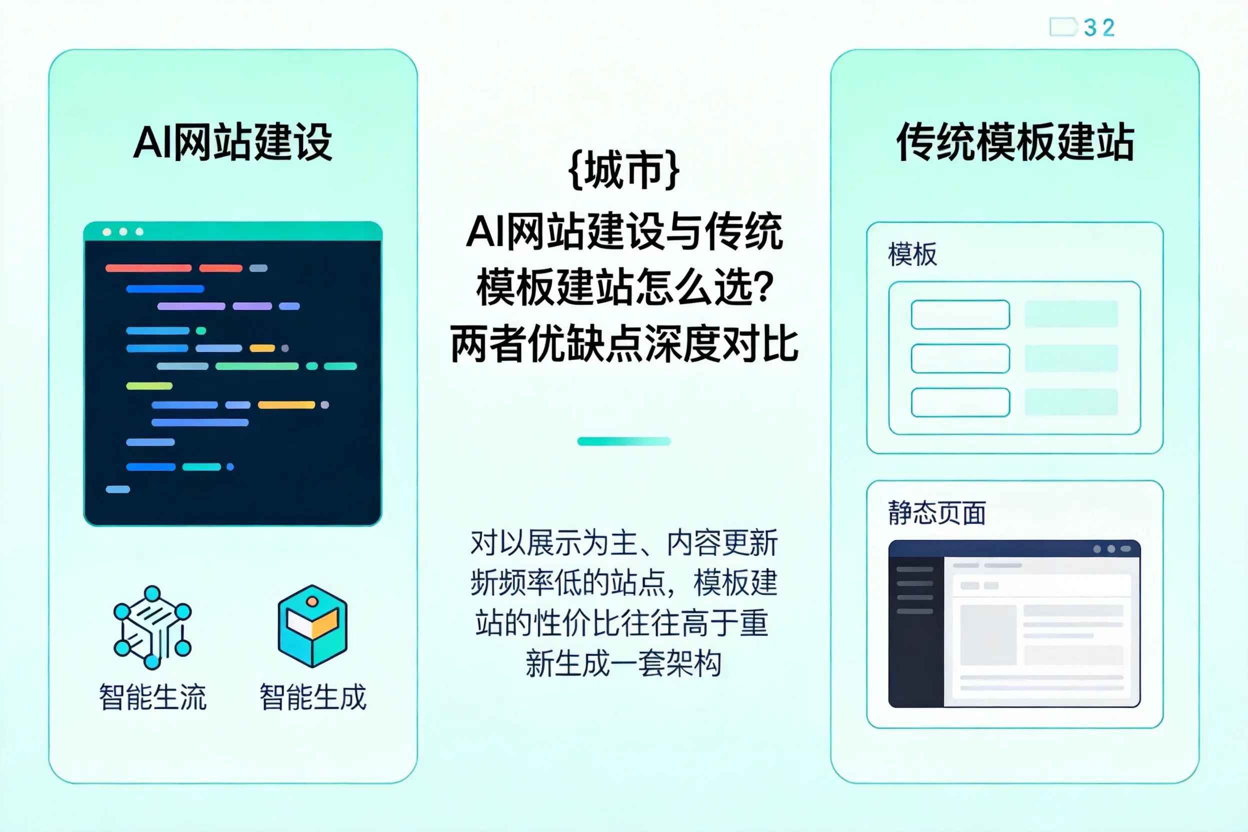 防城港AI网站建设与传统模板建站怎么选？两者优缺点深度对比