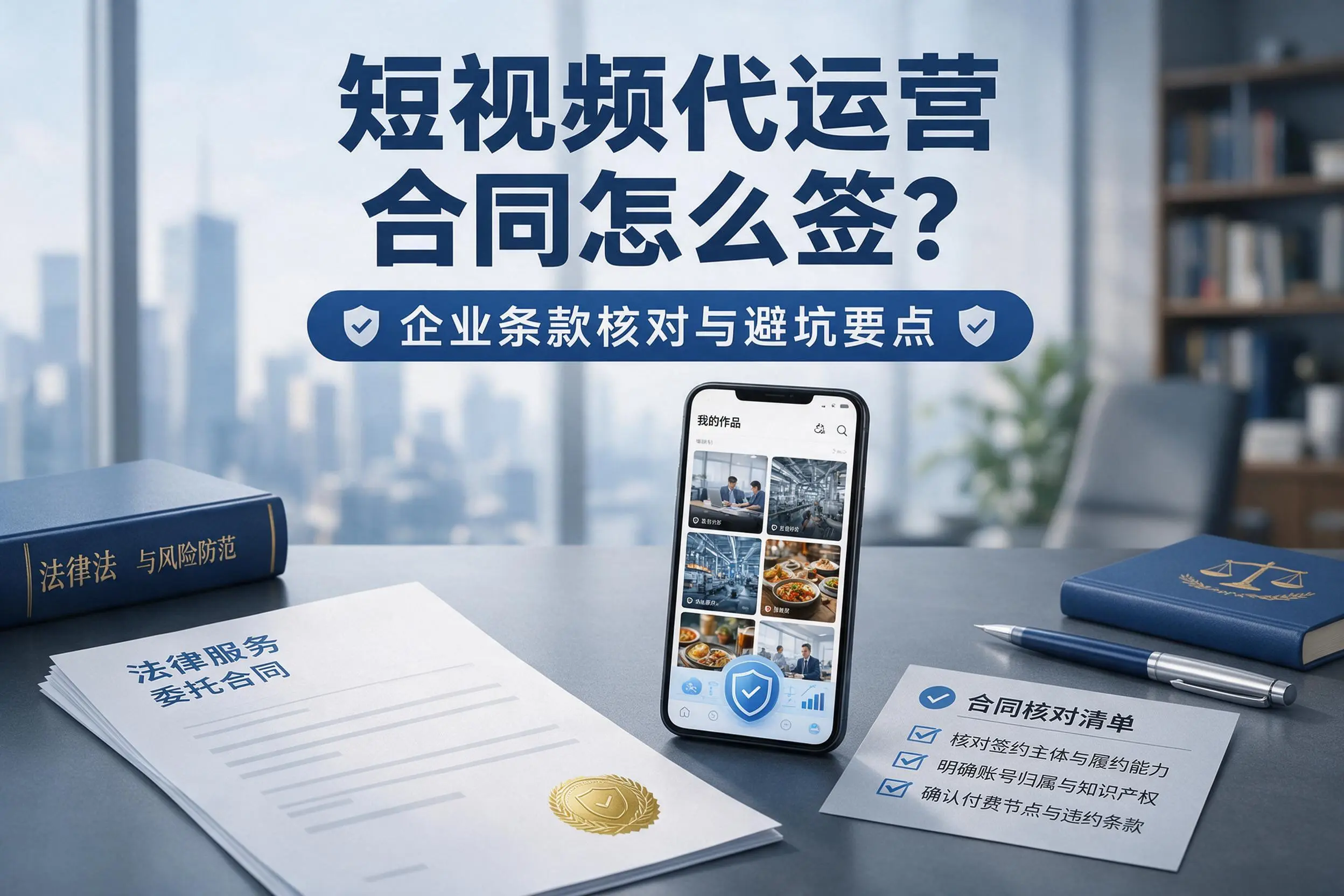 短视频代运营合同怎么签？防城港企业条款核对与避坑要点