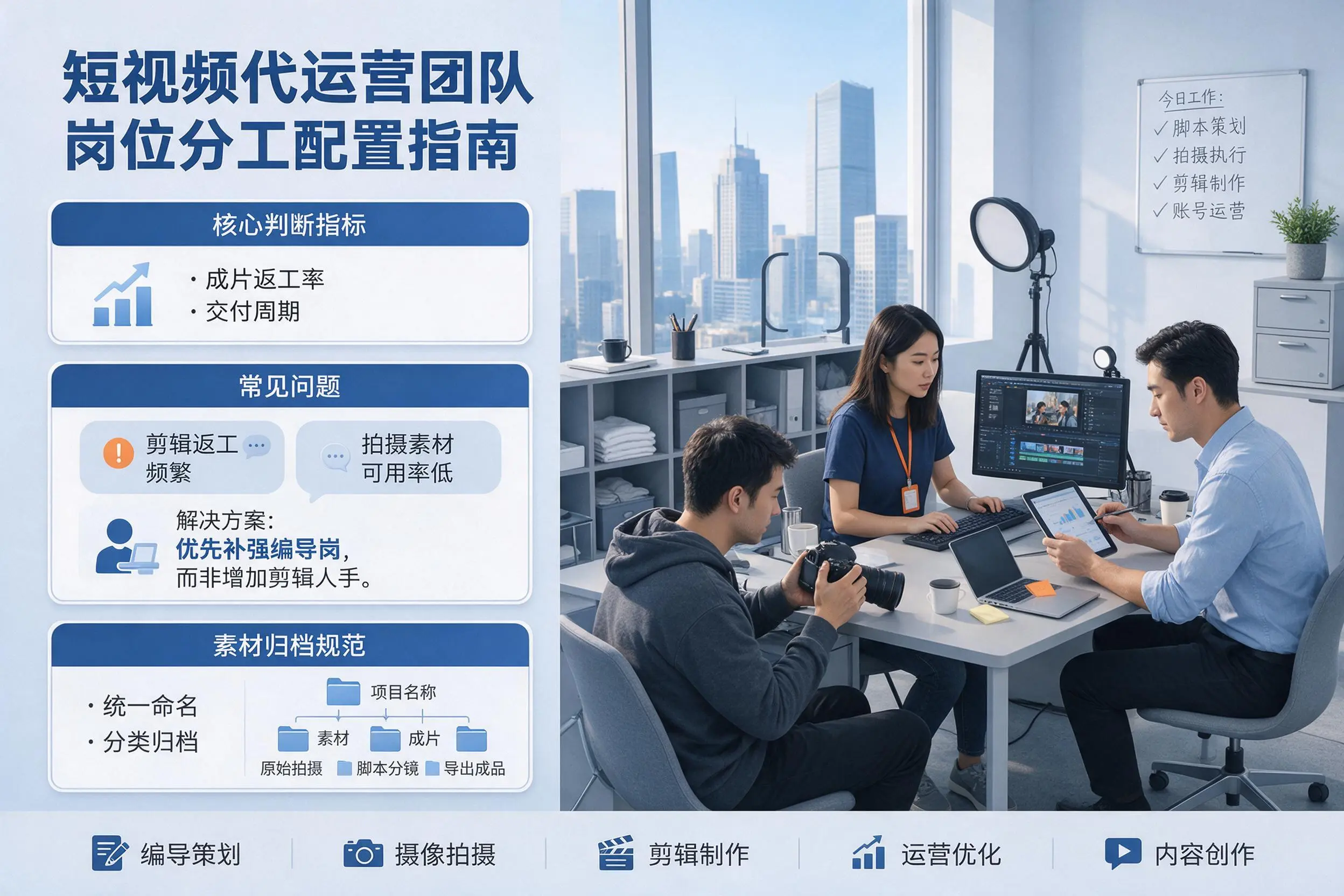 短视频代运营团队如何配置？防城港企业岗位分工科普说明