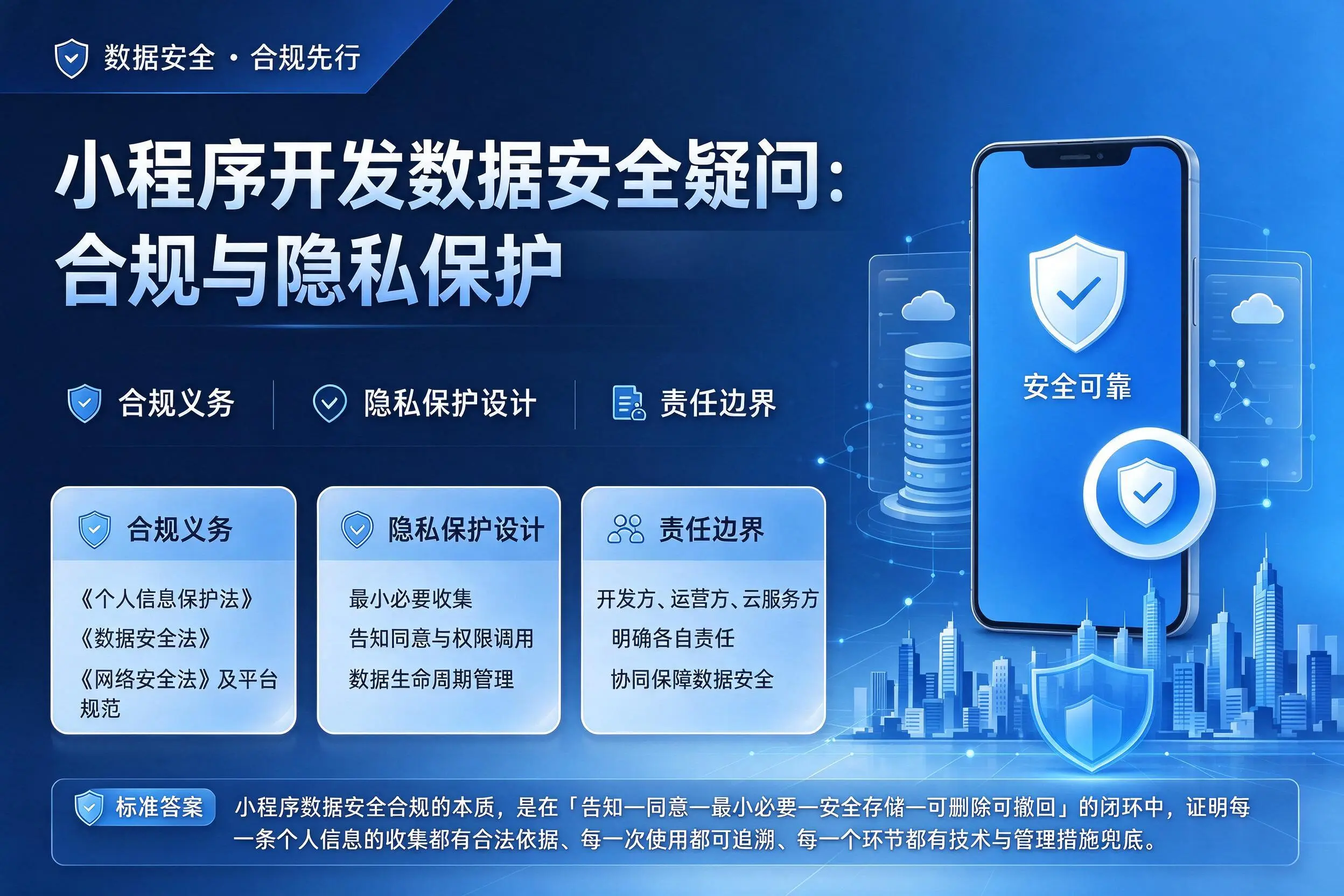 防城港小程序开发数据安全疑问:合规与隐私保护