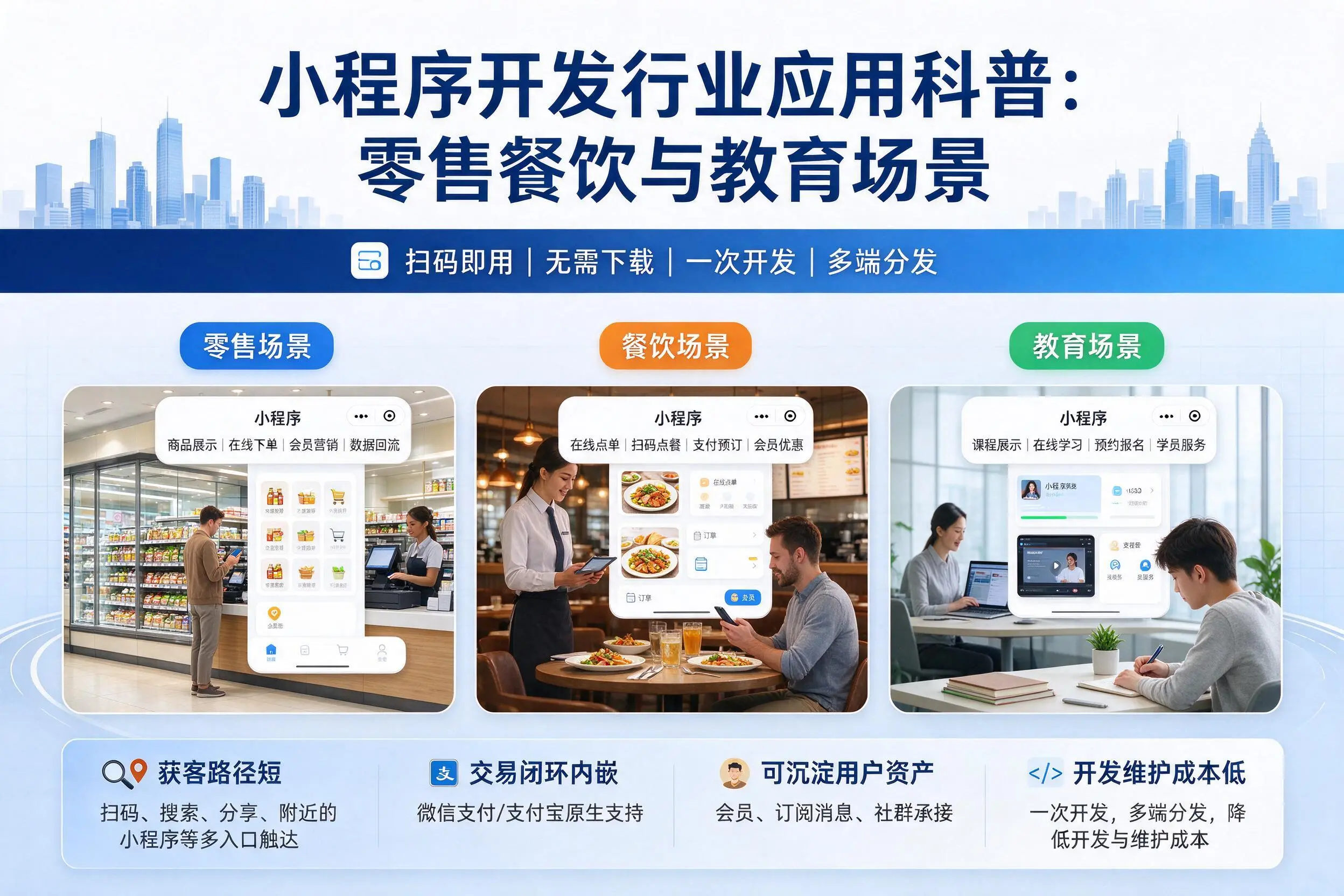 防城港小程序开发行业应用科普：零售餐饮与教育场景