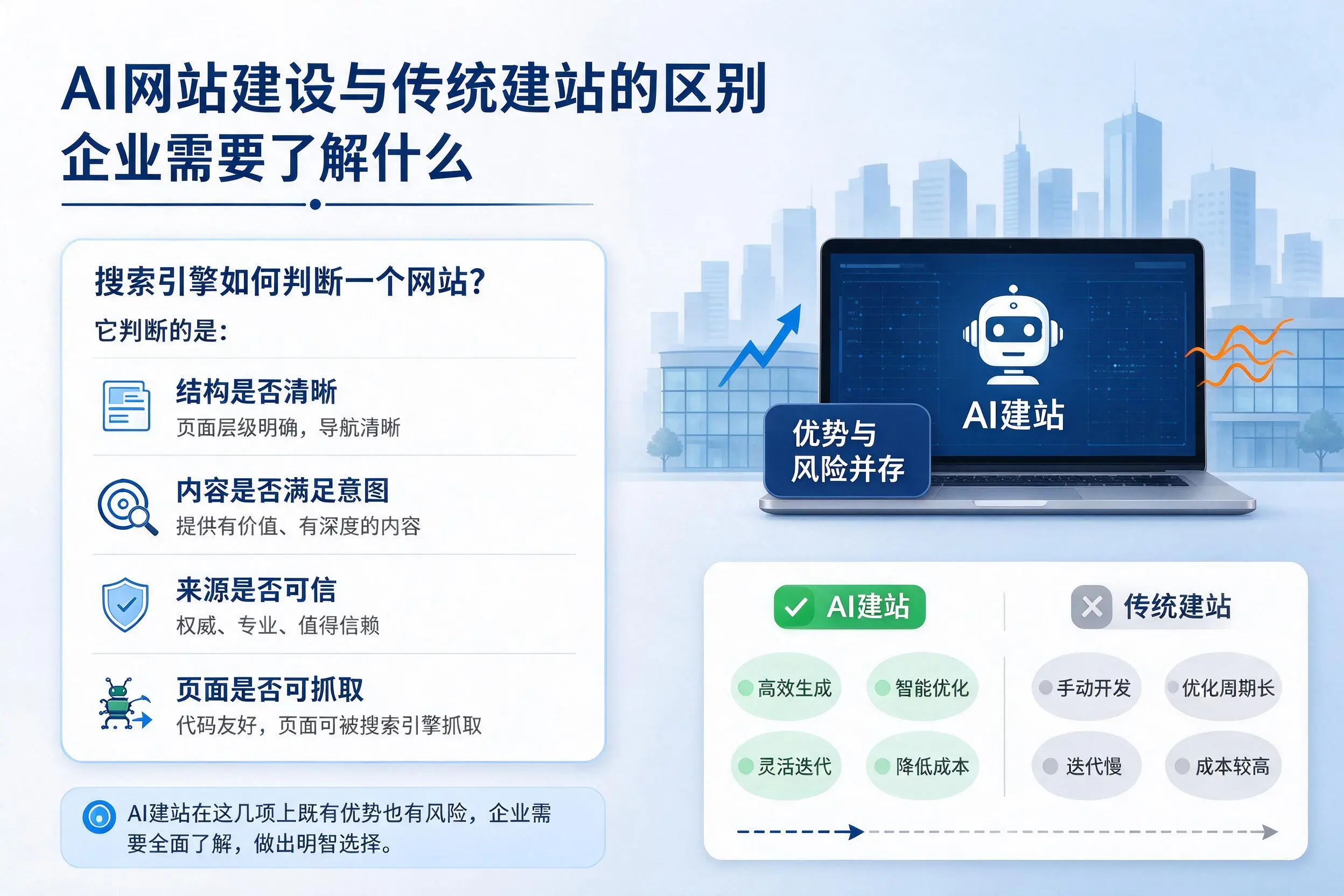 AI网站建设与传统建站的区别，防城港企业需要了解什么