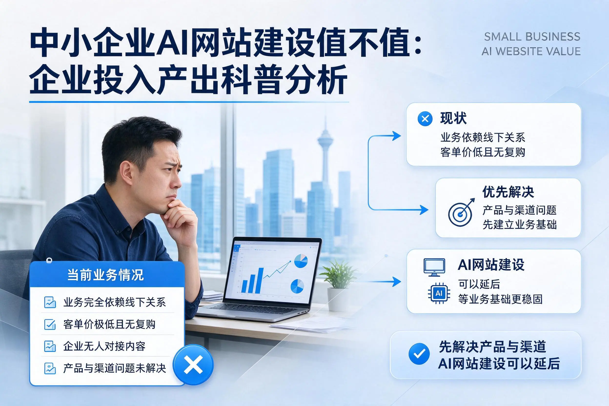 中小企业AI网站建设值不值：防城港企业投入产出科普分析