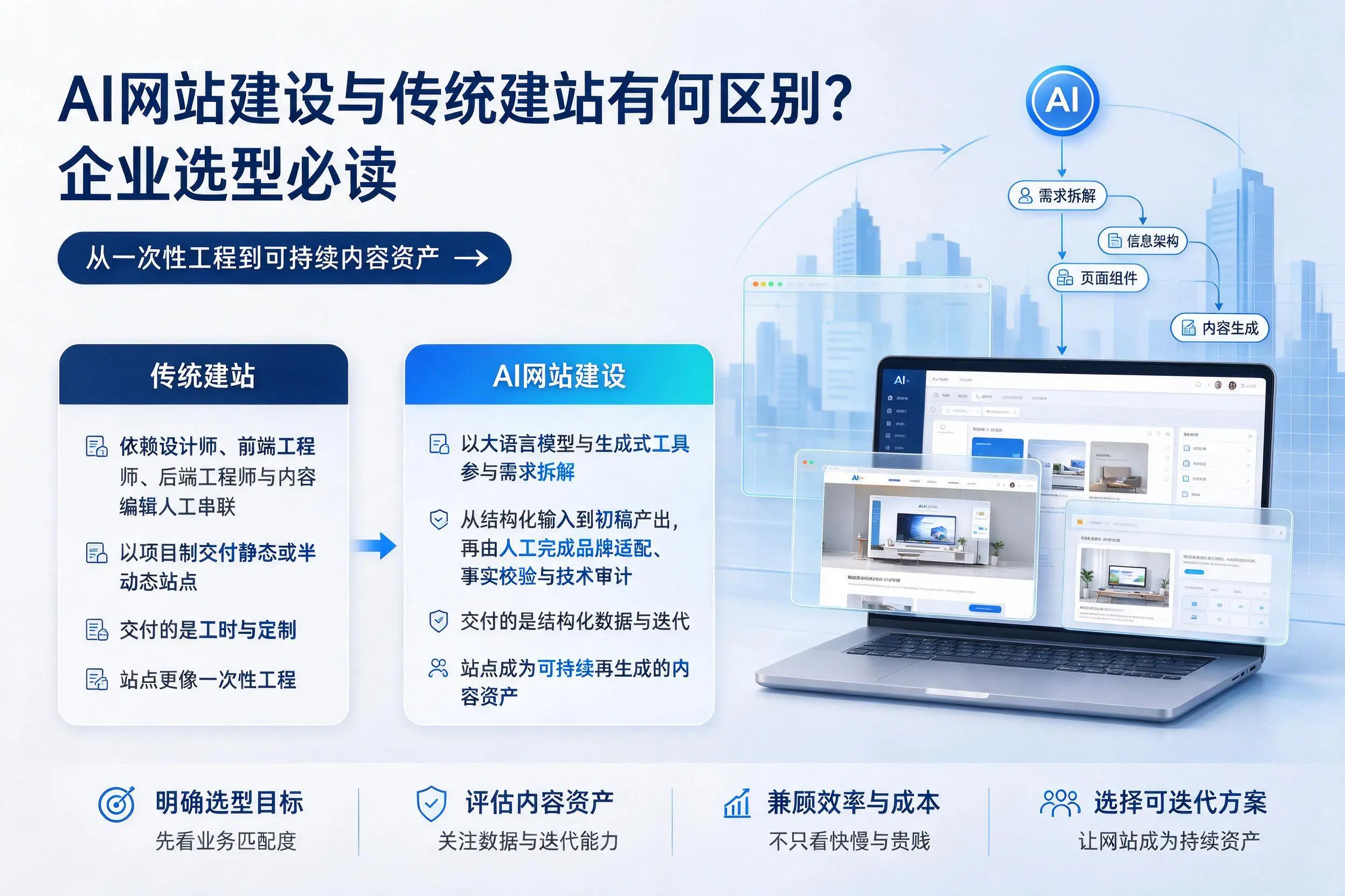 AI网站建设与传统建站有何区别？防城港企业选型必读