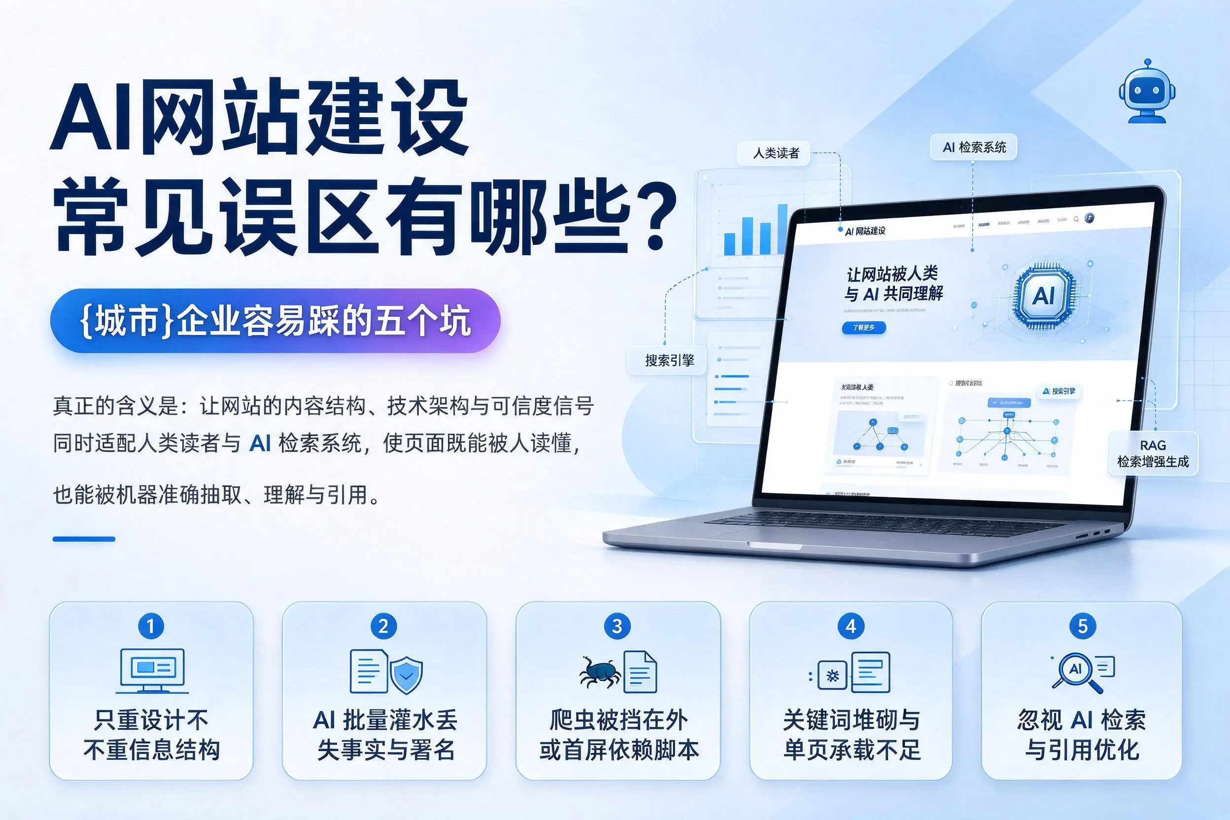 AI网站建设常见误区有哪些？防城港企业容易踩的五个坑