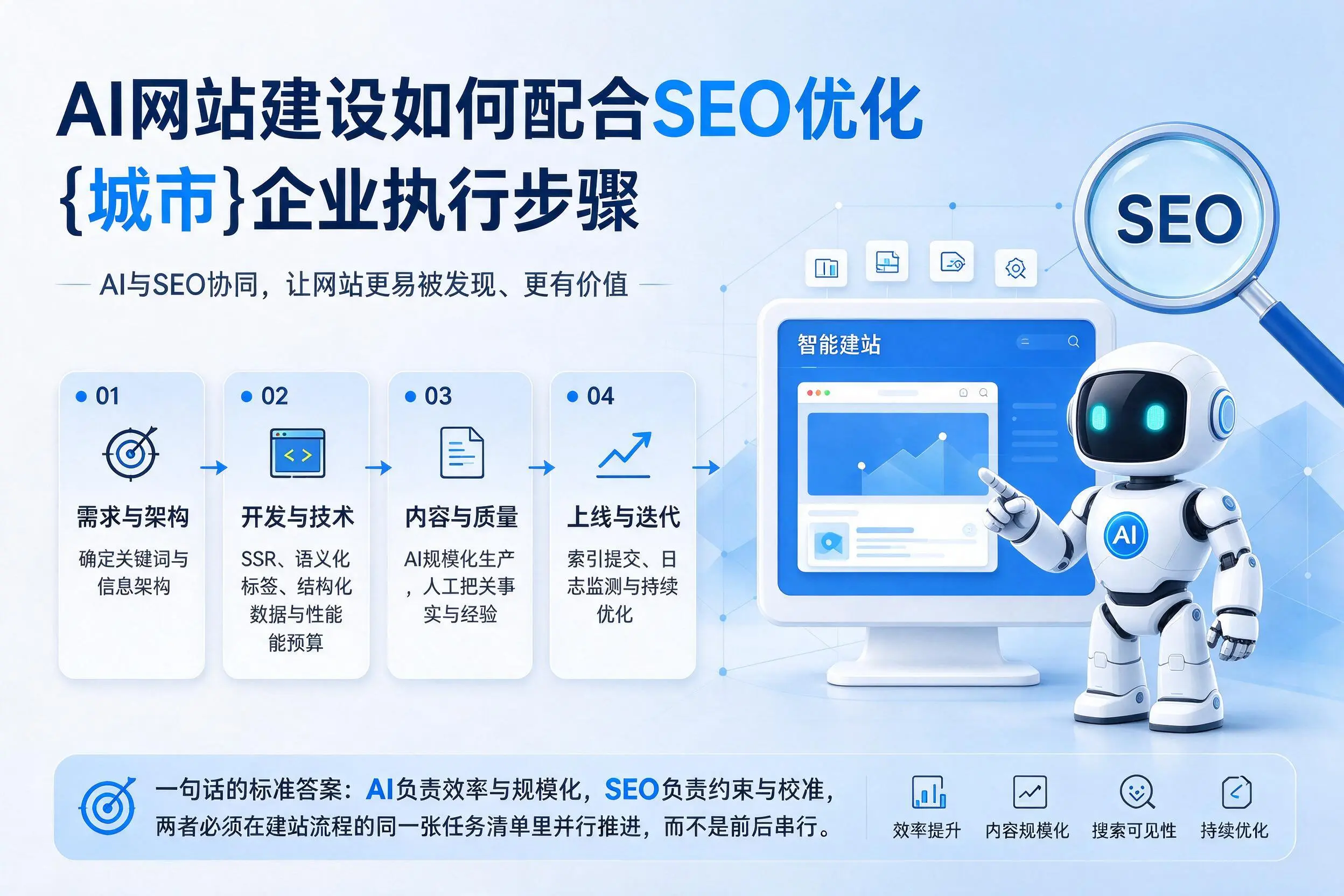 AI网站建设如何配合SEO优化，防城港企业执行步骤
