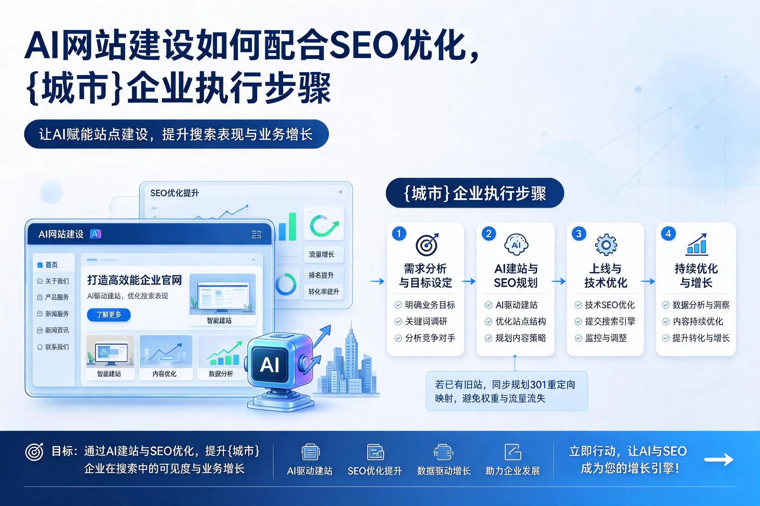 AI网站建设如何配合SEO优化，防城港企业执行步骤
