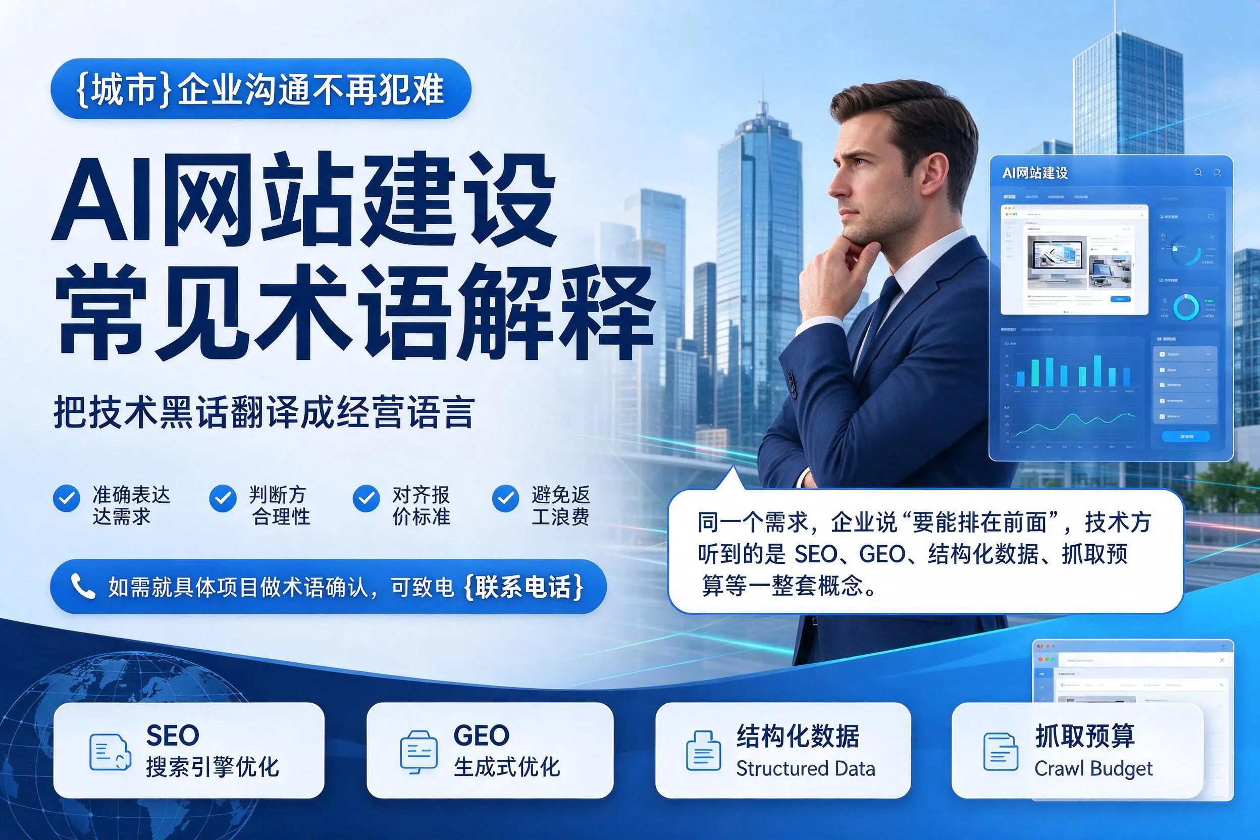 AI网站建设常见术语解释，防城港企业沟通不再犯难