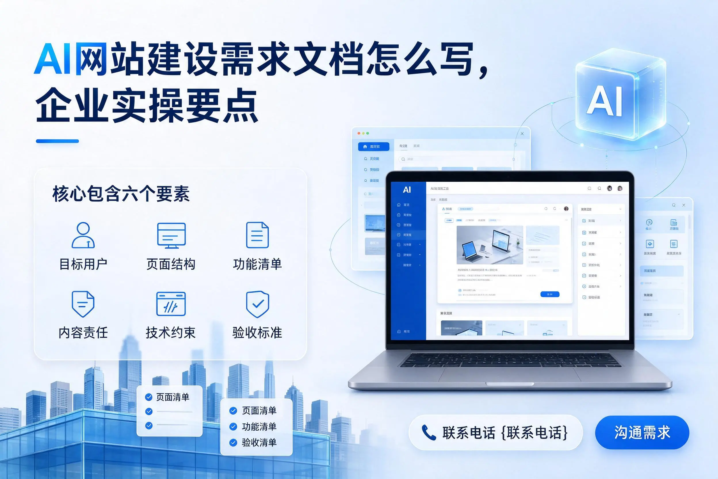 AI网站建设需求文档怎么写，防城港企业实操要点